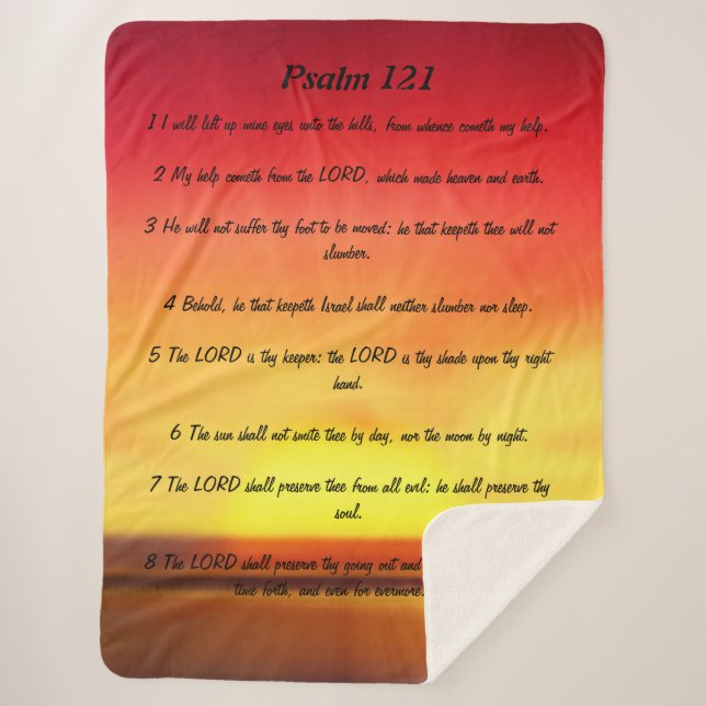 Psalm 121 Sherpa Blanket (Front)