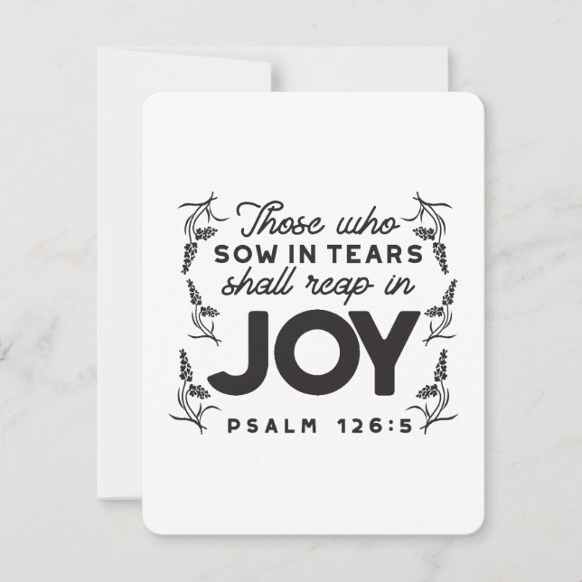 Psalm 126:5 Scripture Typography – Reap in Joy Card (Front)