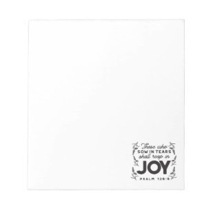 Psalm 126:5 Scripture Typography – Reap in Joy Notepad