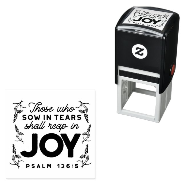 Psalm 126:5 Scripture Typography – Reap in Joy Self-inking Stamp (In Situ)