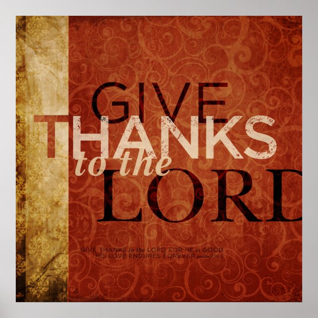 Psalm 136:1 poster (Front)