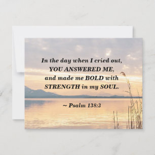 Psalm 138:3 You made me Bold Sunset over Lake Flat Card