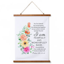 Psalm 139:13-14 Wonderfully Made Floral Christian