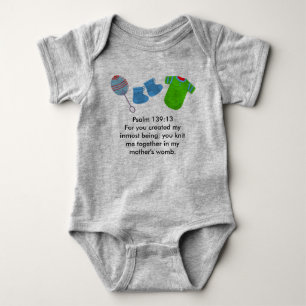 Psalm 139:13 For you created my inmost being... Baby Bodysuit