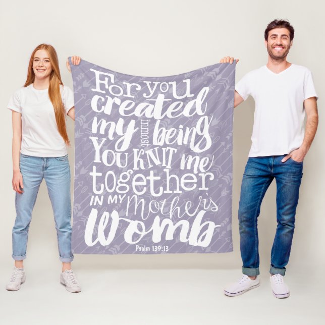 Psalm 139:13 For you created my inmost being Fleece Blanket (In Situ)