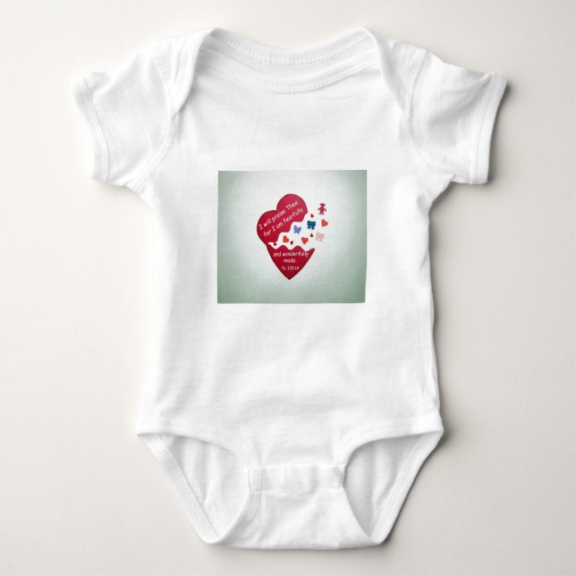 Psalm 139:14 baby bodysuit (Front)