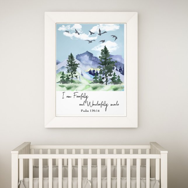 Psalm 139:14 Christian Nursery Wall Art Mountains  (Creator Uploaded)