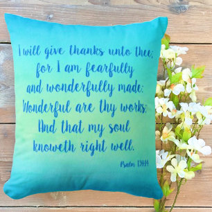 Psalm 139:14 Encouraging Bible Verse  Cushion