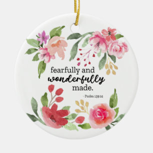 Psalm 139:14 - Fearfully and Wonderfully Made Ceramic Tree Decoration