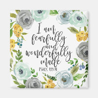 Psalm 139:14 Fearfully and Wonderfully Made floral
