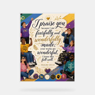 Psalm 139:14 - Fearfully and Wonderfully Made In Acrylic Sign