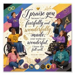 Psalm 139:14 - Fearfully and Wonderfully Made In Photo Print