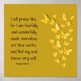 Psalm 139:14 Fearfully and Wonderfully Made Poster