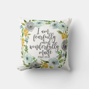 Psalm 139:14 Fearfully and Wonderfully magnet card Cushion