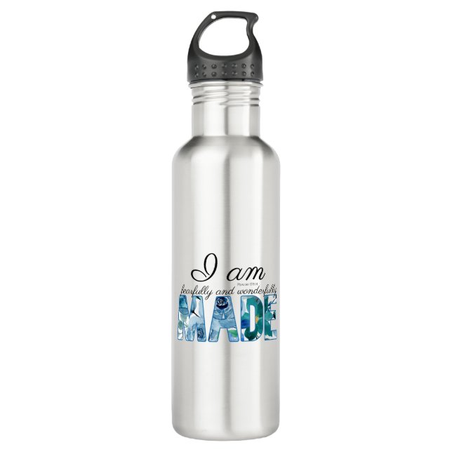 Psalm 139:14 Fearfully & Wonderfully Made 710 Ml Water Bottle (Front)