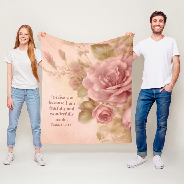 Psalm 139: 14 Fleece Blanket (In Situ)