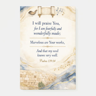 Psalm 139:14 - I will praise you Post-it Notes