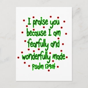 Psalm 139:14 postcard