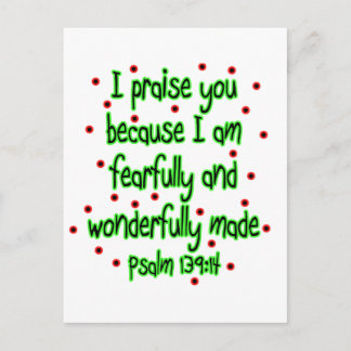 Psalm 139:14 postcard