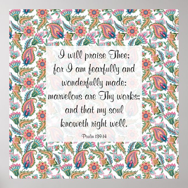 Psalm 139:14 Poster (Front)