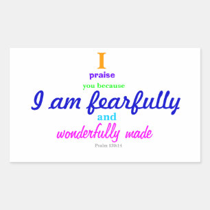 Psalm 139:14 (Sticker) Rectangular Sticker