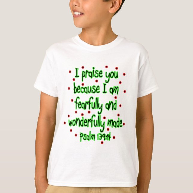 Psalm 139:14 T-Shirt (Front)