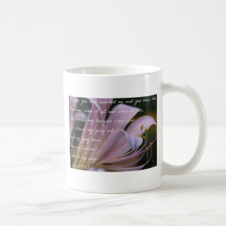 Psalm 139:1-3 Lilac Lily Coffee Mug