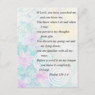 Psalm 139 and flower postcard