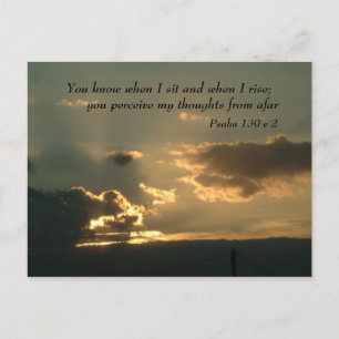 Psalm 139 v 2 Inspirational Words Postcard