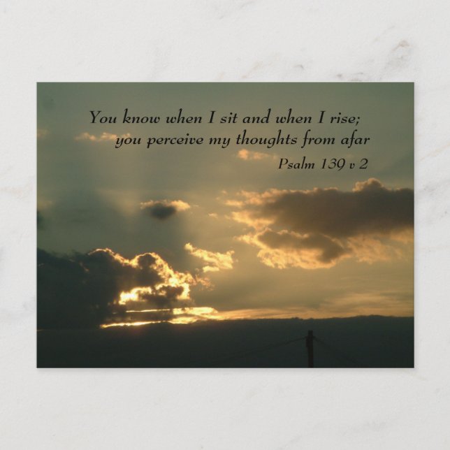 Psalm 139 v 2 | Inspirational Words Postcard (Front)