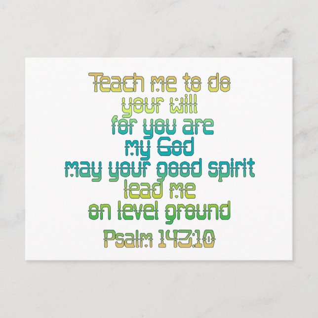 Psalm 143:10 postcard (Front)