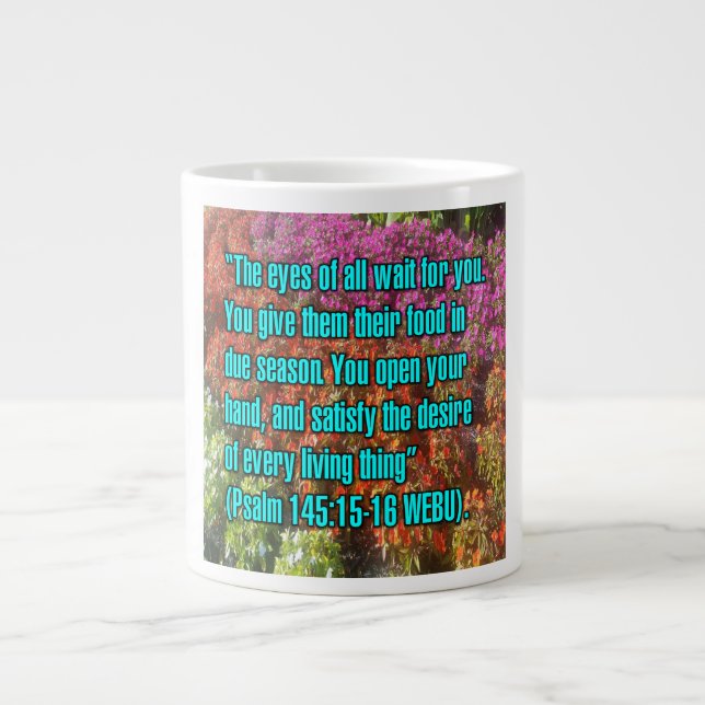 Psalm 145:15–16 WEBU Mug (Front)