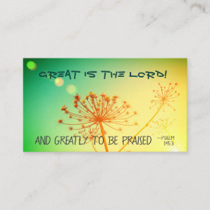 Psalm 145:3 Great is the Lord, Bible Verse Business Card