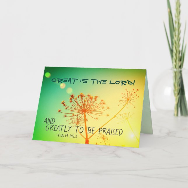 Psalm 145:3 Great is the Lord, Bible Verse Thank You Card (Front)