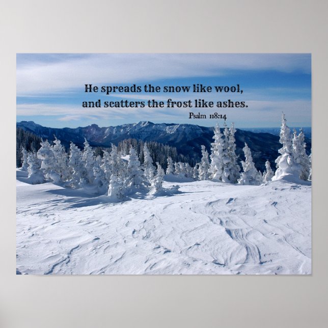Psalm 147:16 He spreads the snow... Poster (Front)