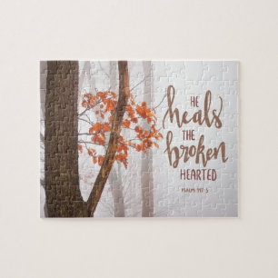 Psalm 147:3 He Heals the Broken Hearted Jigsaw Puzzle