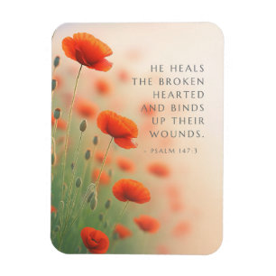Psalm 147:3 He Heals the Brokenhearted Scripture Magnet
