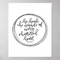 Psalm 147:3 - He Heals the Wounds - Poster