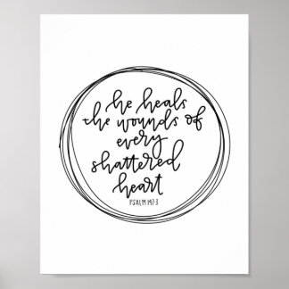 Psalm 147:3 - He Heals the Wounds - Poster