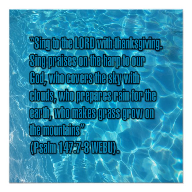 Psalm 147:7-8 WEBU Poster (Front)