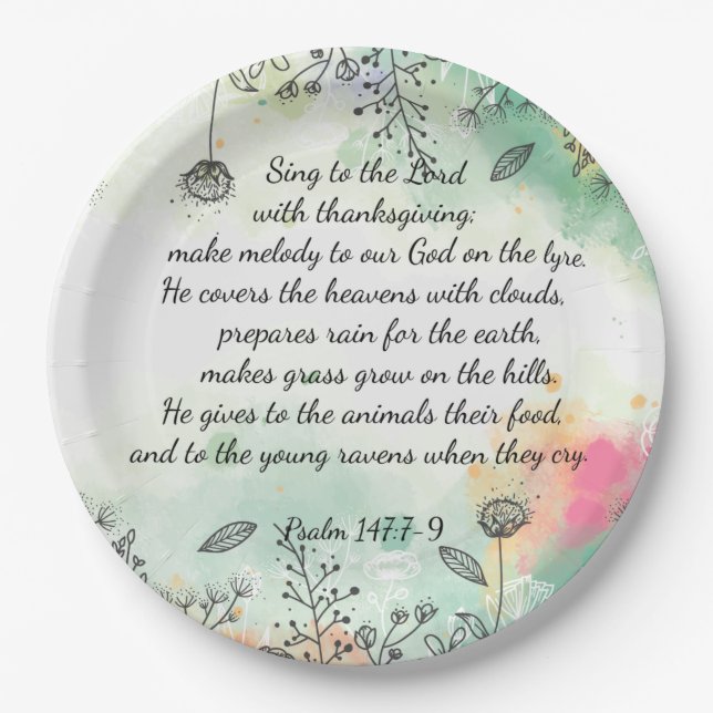 Psalm 147  paper plate (Front)