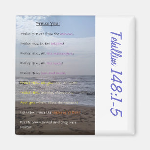 Psalm 148:1-5 Scripture Quote Fridge Magnet