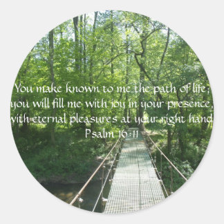 Psalm 16:11 French Creek Bridge Classic Round Sticker
