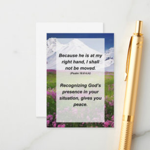 Psalm 16:8 Because He is at my right hand, I shall Enclosure Card
