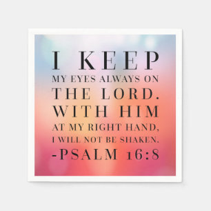 Psalm 16:8 Bible Quote Napkin