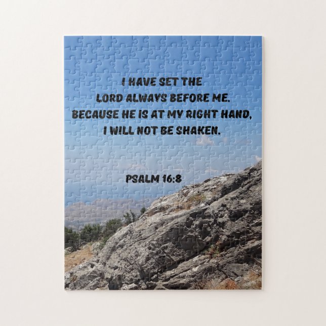 Psalm 16 Bible Verse I Will Not Be Shaken Jigsaw Puzzle (Vertical)
