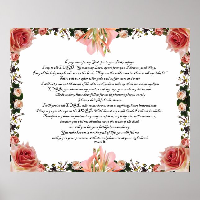 Psalm 16, Bible Verse, Wall Decor (Front)