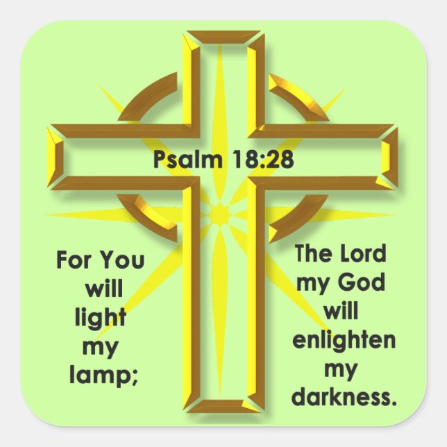 Psalm 18:28 square sticker (Front)