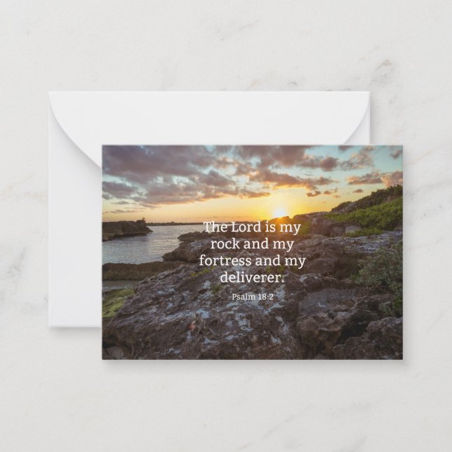 Psalm 18:2, scripture verse card (Front)