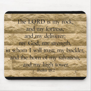 Psalm 18:2 The Lord is my rock and my fortress Mouse Mat
